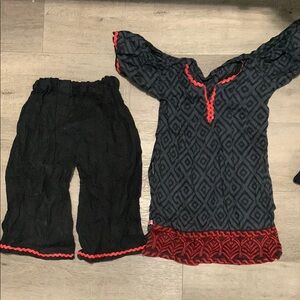 Black and Red Patterned Outfit hand sewn 12-18 months free with any bundle